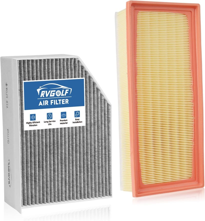 RVgolf Store Engine+Cabin Air Filters Fit for 2009-2016 Audi A4, 2009-2016 A4 Quattro, 2013-2016 Audi A4 allroad Engine Air Filter Replacement Automotive Accessories CF11179 CA10522 - Image 1